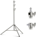 NEEWER 102"/2.6m Stainless Steel Light Stand, Spring Cushioned Heavy Duty Photography Tripod Stand with 1/4” to 3/8” Universal Screw Adapter for Strobe, LED Video Light, Ring Light, Monolight, Softbox