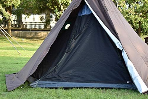 4 Person Teepee Tent with Stove Jack for Flue Pipes Including Mesh Inner Tent 2 Doors Height 7.8FT - Image 7