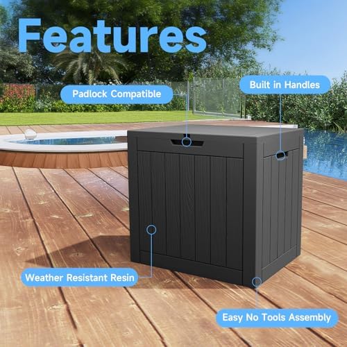 EasyUp 36 Gal Waterproof Outdoor Storage Box UV Resistant Deck Box - Image 3