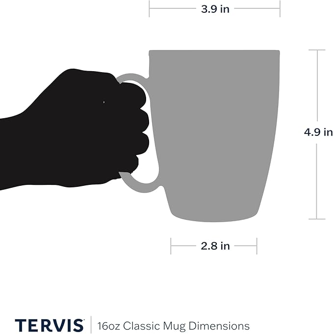 Tervis 16oz Clear Insulated Mug Collection - 4pk, Keeps Drinks Cold & Hot, Made in USA, BPA-free, Transparent, Reusable Coffee Cup