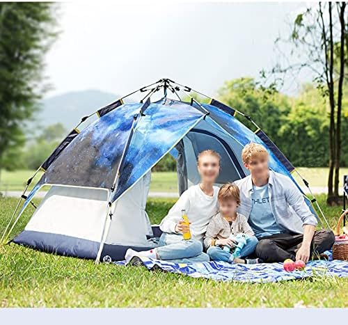 Tent Pop Up Tent for 3 to 4 Person Automatic Opening Layer Tent Large Waterproof Dome Tent with Porch Family Camping Tents Sun Shelter - Image 3