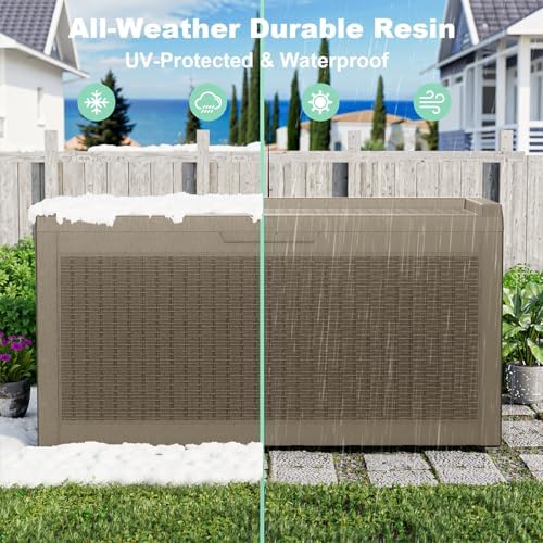 EasyUp 70 Gal Waterproof Outdoor Storage Box UV Resistant Deck Box - Image 7