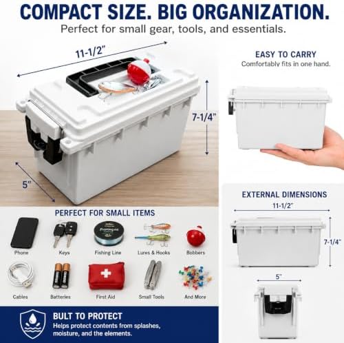 Sheffield 12681 Marine Storage Box, Dry Box Made in USA, Waterproof Container for Boat and Dock Gear, Small Parts Organizer with Latch, Stackable - Image 2