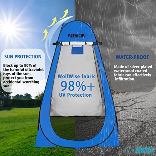 Pop Up Privacy Shower Tent, Portable Changing Dressing Room with Carry Bag, Waterproof Sun Shelter for Camping, Beach, Hiking & Outdoor Activities. - Image 3