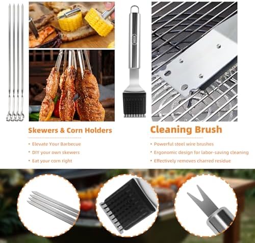 15Pcs BBQ Grilling Accessories 16IN Stainless Steel Grill Set - Image 6