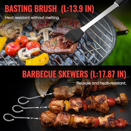 21 Pcs Grill Tools Set,BBQ ＆ Grilling Accessories Outdoor Barbecue Utensils - Image 3
