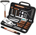 RINPIR 31Pcs Stainless Steel BBQ Grill Accessories & Tools Set, Brown by RINPIR