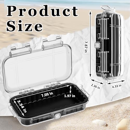 Relaxweex Waterproof Drybox for Boat, Field Box Waterproof Case, Clear Dry Box with Clip for Phone Camera Key Kayak Camping Fishing Hiking - Image 2
