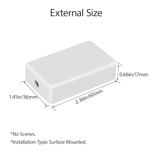 LeMotech Project Box 10 Pieces ABS Plastic Electrical Project Case Small Junction Box for Electronics White 2.36 x 1.42 x 0.67 inch (60 x 36 x 17 mm)