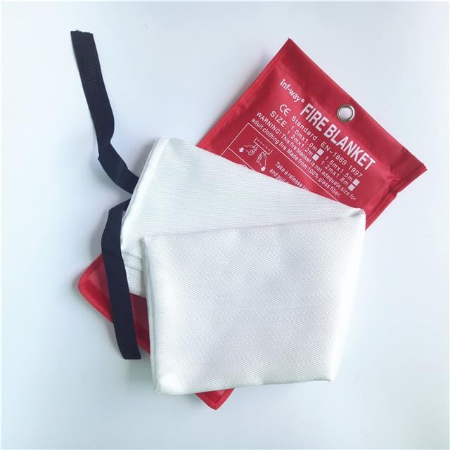 Inf-way Fire Blanket, 39.3''*39.3'' Fiberglass Fire Flame Retardent Emergency Surival Fire Shelter Safety Cover (S(39.3''*39.3''))