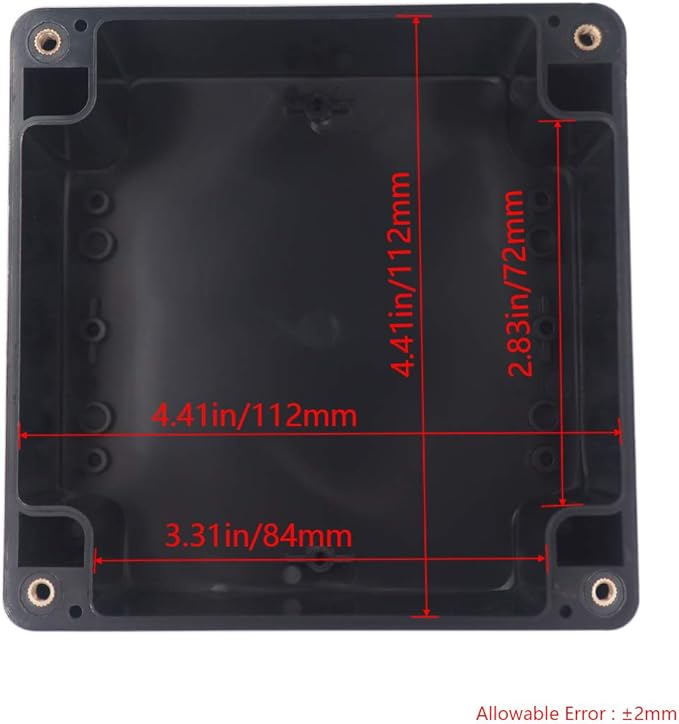 Project Box IP65 Waterproof Junction Box ABS Plastic Black Electrical Boxes DIY Electronic Project Case Power Enclosure 4.72x4.72x2.95 inch (120x120x75mm)