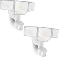 LUTEC 80W 9000LM LED Security Lights Motion Sensor Outdoor Lights, 4 Head LED Flood Lights Outdoor 5000K Daylight, IP65 Waterproof, Motion Detected Lights for Outside, Garage, Yard (White) - 2 Pack