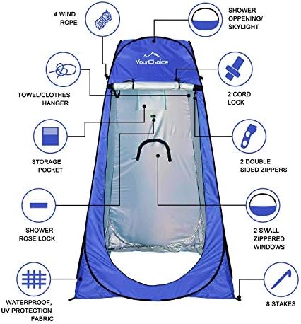 Your Choice Pop Up Shower Tent 47.2" Wx74.8/82.7" H Privacy Changing Tent - Image 3