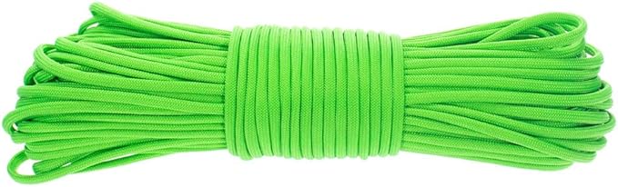 Paracord Planet Solid Color 550lb Paracord – 7 Strand Type III Nylon Cord for Indoor and Outdoor Tasks – Green (10 ft)
