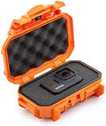 52 Dry Box Protective Case with Pick & Pluck Foam - Travel Safe / Mil Spec / Waterproof / USA Made - for Pistols, Cameras, Phones, Camping, Fishing, Hiking, Traveling, Water Sports, Knives (Orange) by EvergreenCases