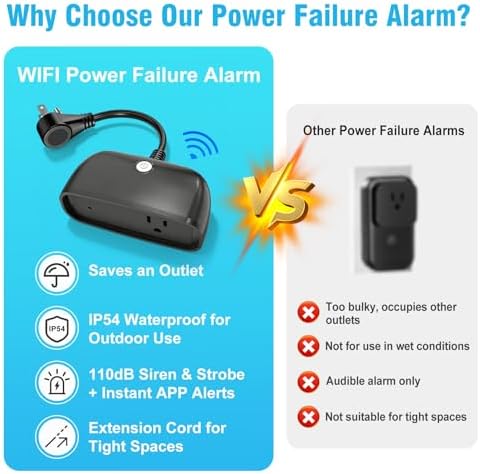 Daytech Power Failure Alarm WiFi, Power Outage Alarm with App Notifications - Image 2