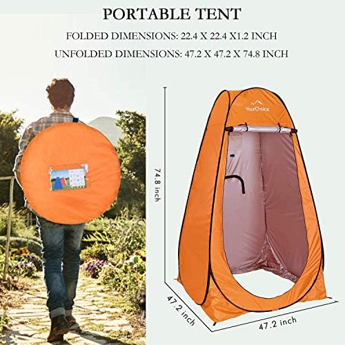 Your Choice Pop Up Shower Tent 47.2" Wx74.8/82.7" H Privacy Changing Tent - Image 2