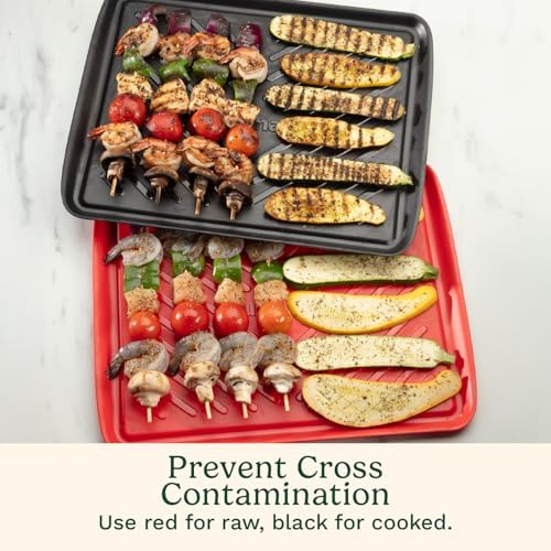 Cuisinart CPK-210 Grilling Prep and Serve Trays, Black and Red Large 18” x 14.5” - Image 5