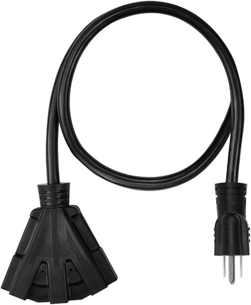 100FT 12/3 Outdoor Extension Cord, Heavy Duty 3-Outlet SJTW Indoor/Outdoor Three-Prong Power-Cord 12-Gauge Grounded 15-Amp 1875 Watts
