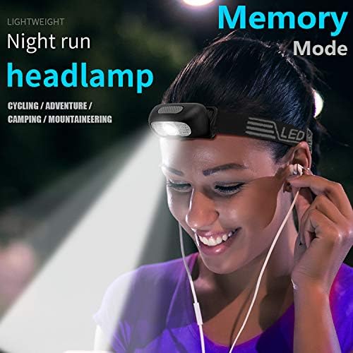 Rechargeable Headlamp 2 Pack, Ultra Bright 500 Lumen Head Lamp 5 Lighting Modes with Red Light, IPX4 Waterproof Adjustable Strap Headlamp Flashlight for Adult Emergency, Running, Camping, Cycling