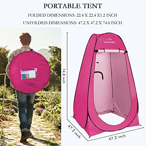 Your Choice Pop Up Shower Tent 47.2" Wx74.8/82.7" H Privacy Changing Tent - Image 2