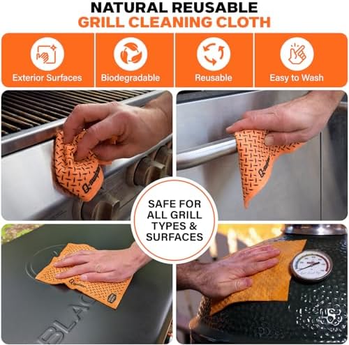 Proud Grill Q-Swiper BBQ Grill Cleaner Gift Bundle, Brush, Wipes & Cloths - Image 6
