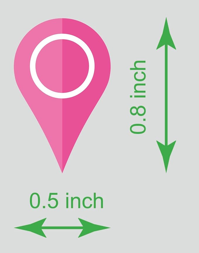 0.5x0.8 inch 56 PCS Map Location Position Stickers