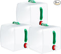 Reallnaive 3 Pcs Collapsible Water Container with Spigot, Foldable Camping Water Container Portable Camping Storage Carrier Jug for Outdoors Hiking Emergency Kit Backpack (5.3 Gallon,Green,Red)