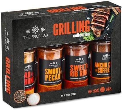 The Spice Lab Grilling Spices and Seasonings Gift Set Kit, 4 BBQ Rubs by TheSpiceLab