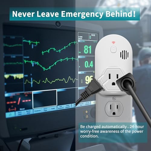 Briidea Power Failure Alarm with LED Indicator & 80dB Siren, Powered by Rechargeable Battery (Included), Perfect for Monitoring Refrigerators, Freezers, Sump Pumps, Aquariums (Pack 0f 2pcs), MK-134 - Image 4