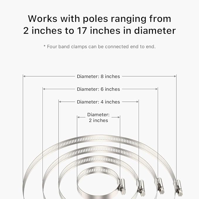 Holicfun No-Drill Outdoor Security Camera Pole Mount, Universally Compatible with Ring, Blink, Eufy, Wyze, Arlo, Google Nest, Simplisafe Cameras, and More - Black