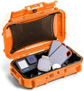 Evergreen Dry Box Tech Organizer – For Camera, Cables, Hard Drives, Memory Cards, Keys, Compatible with GoPro, Airtags (Medium, Rubber Boot, Orange) by EvergreenCases