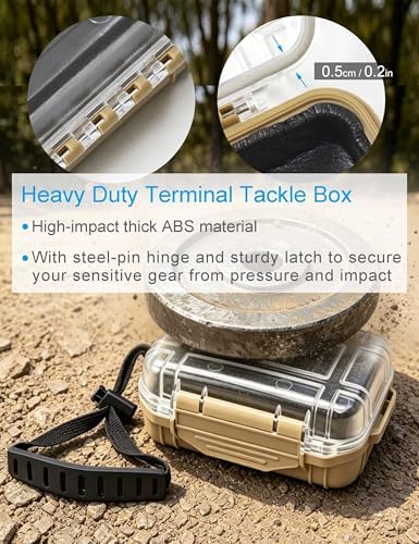 Hlotmeky Small Waterproof Box Mini Dry Box Waterproof Case Small Watertight Storage Box Micro Fishing Tackle Box Dry Case Terminal Tacklebox Small Hard Carrying Case for Kayaking, Boating - Image 5