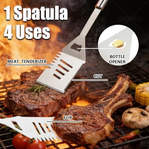 16PCS BBQ Grill Accessories Set,Grilling Tools Gift Set for Men Birthday Father's Day, Portable Multifunction Grilling Utensils Tools Kit with Storage Bag for Outdoor Grill Camping BBQ Party - Image 2