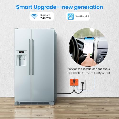 Wi-Fi Smart Power Failure Alarm with Surge Protector, Remotely Monitor and Control Your Refrigerator Via App, Ensuring The Safety of Refrigerator and Food Stored Inside - Image 2