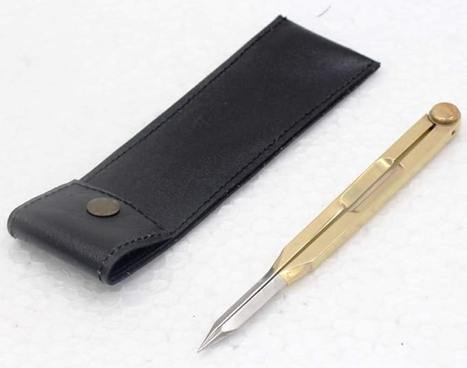 Nautical Brass Navigation Divider, Straight Navigation Divider (Small) for Maritime & Naval, Antique Geometry Drafting Compass, Geometry Drafting Compass Professional Work with Leather Case