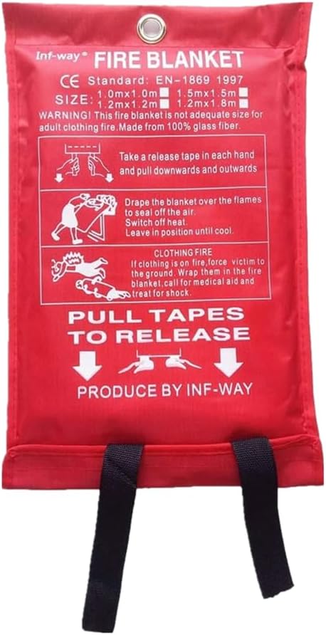 Inf-way Fire Blanket, 47.2''*47.2'' Fiberglass Fire Flame Retardent Emergency Surival Fire Shelter Safety Cover (M(47.2''*47.2''))