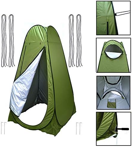 HongK- Privacy Tent- Pop Up Instant Tent Rain Shelter Tent Shower Toilet Bathroom Portable Changing Room For Beach Hiking Camping Outdoor Use In Green (3 Colors Available) [P/N: ET-OUTDOOR005-GREEN] - Image 3