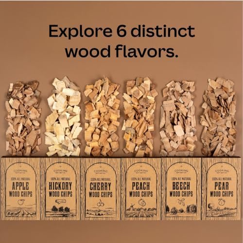 Large Wood Smoking Chips for Smoker - 6 Flavor Variety Pack of Natural Wood - Image 3