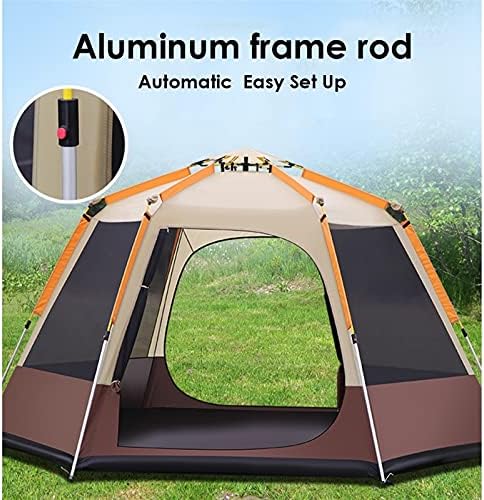 YXCKG Pop Up Tent for 5 to 8 Person Automatic Opening Hexangular Double Layer Tent, with Moisture-Proof Pad, Camping Instant Pop Up Tents with Sun Shelter Waterproof (Color : Blue) - Image 3
