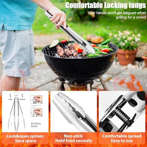 RINPIR 31Pcs Stainless Steel BBQ Grill Accessories & Tools Set, Brown - Image 3