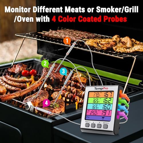 TempPro TempTrack Digital Meat Thermometer with 4 Temperature Probes - Image 2