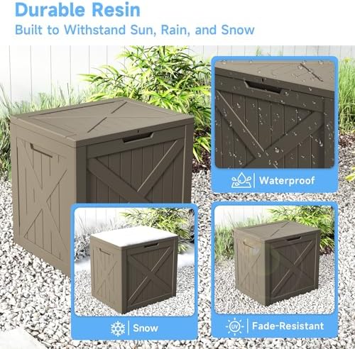 EasyUp 40 Gal Waterproof Outdoor Storage Box Weatherproof Deck Box - Image 3