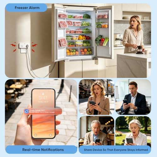 Power Failure Alarm WiFi, Freezer Outlet Alarm Power Loss, App Remote Mute - Image 3