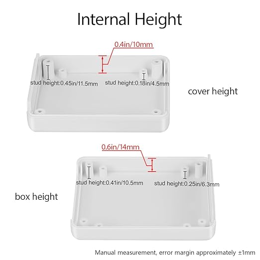 LeMotech Project Box 5 Pieces ABS Plastic Electrical Project Case Small Junction Box for Electronics White 3.54 x 2.75 x 1.10 inch (90 x 70 x 28 mm)