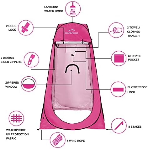 Your Choice Pop Up Shower Tent 47.2" Wx74.8/82.7" H Privacy Changing Tent - Image 3