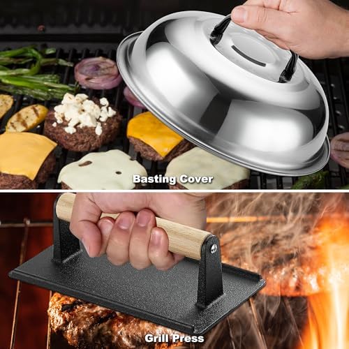 ROMANTICIST 29PCS Griddle Accessories Set - Flat Top Teppanyaki Spatula Set with Scraper, Basting Cover for Camp Chef- Home Cooking Griddle and Outdoor BBQ Gifts for Father's Day - Image 3