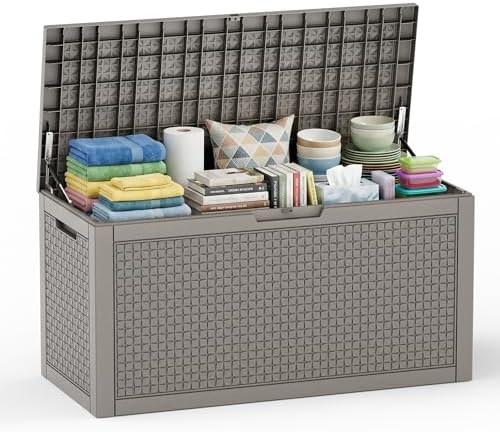 EasyUp 110 Gal Waterproof Outdoor Storage Box UV Resistant Deck Box by EASYUP