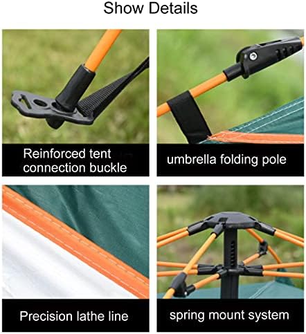 Camping Tent Instant Pop-Up Tent Waterproof Windproof Family Dome Tent for Camp Backpacking Hiking Outdoor Lightweight,Canvas Bell Tent with Carry Bag & Nail,Blue,C - Image 6