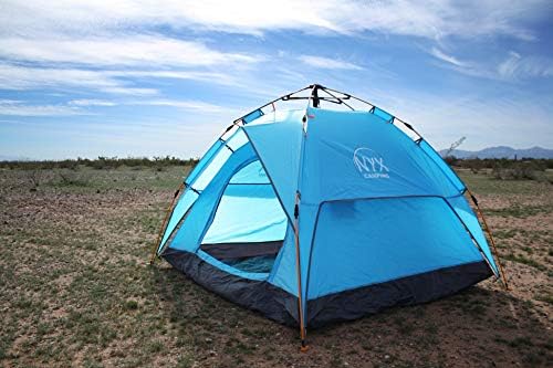 Nyx Camping 3-4 Person Easy Pop Up Waterproof Quick Pitch Tent with Rainfly - Image 2